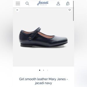 Jacadi Girls Size 26, 9US Midnight Blue Leather Mary Jane Shoes